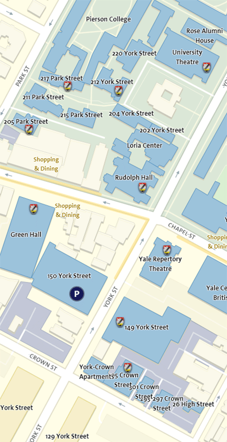 Image link to interactive map of Yale School of Drama Facilities (opens in new window)