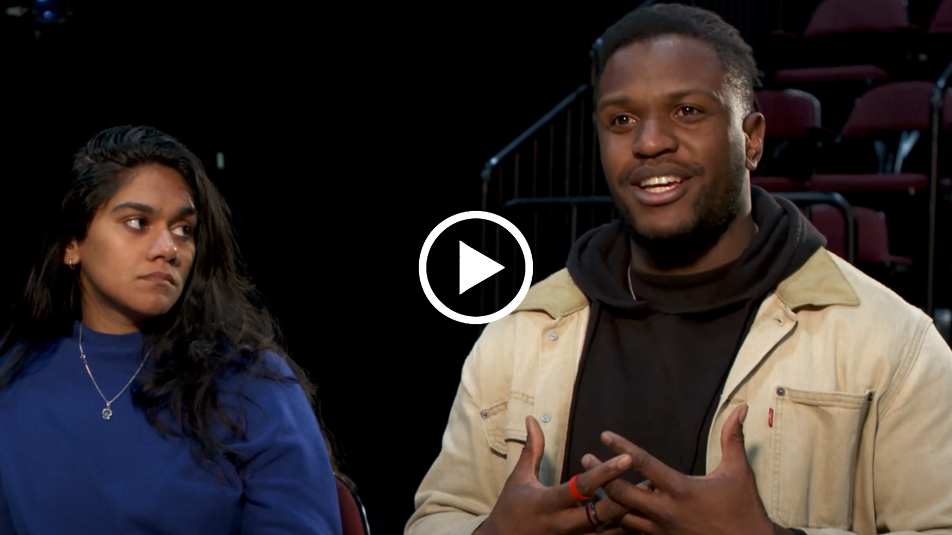 Actors Isuri Wijesundara and Malachi dré Beasley (’23) describe realizing the culmination of their education during a Shakespeare Repertory Production of Julius Caesar as one of their final roles at David Geffen School of Drama at Yale.