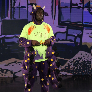 Nomè SiDone as Melvin the Mistacow. Photo courtesy of the Dwight/Edgewood Project.